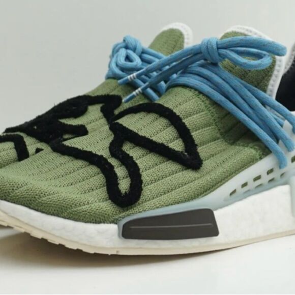 Adidas NMD HU Pharrell BBC Men’s Size 8-8.5 Running Shoe Green White Sneaker